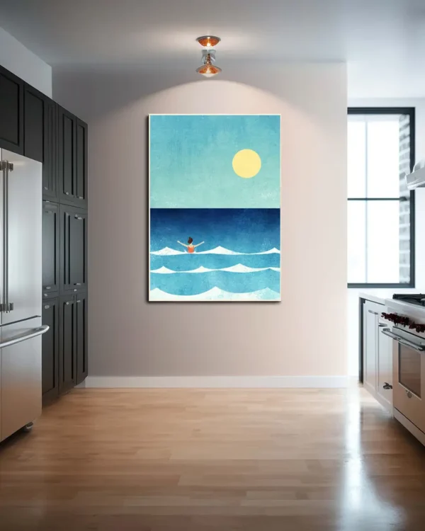 Sea Swim II - Poster - Grafisk konst - Ramexempel