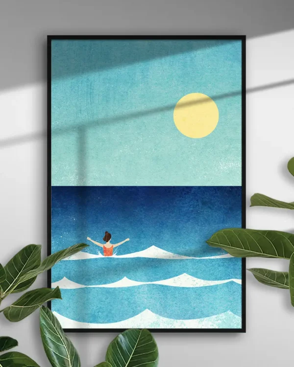 Sea Swim II - Poster - Grafisk konst - Ramexempel