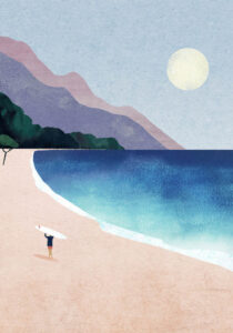 Surf Beach - Poster - Grafisk konst