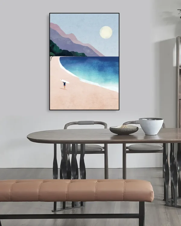 Surf Beach - Poster - Grafisk konst - Ramexempel