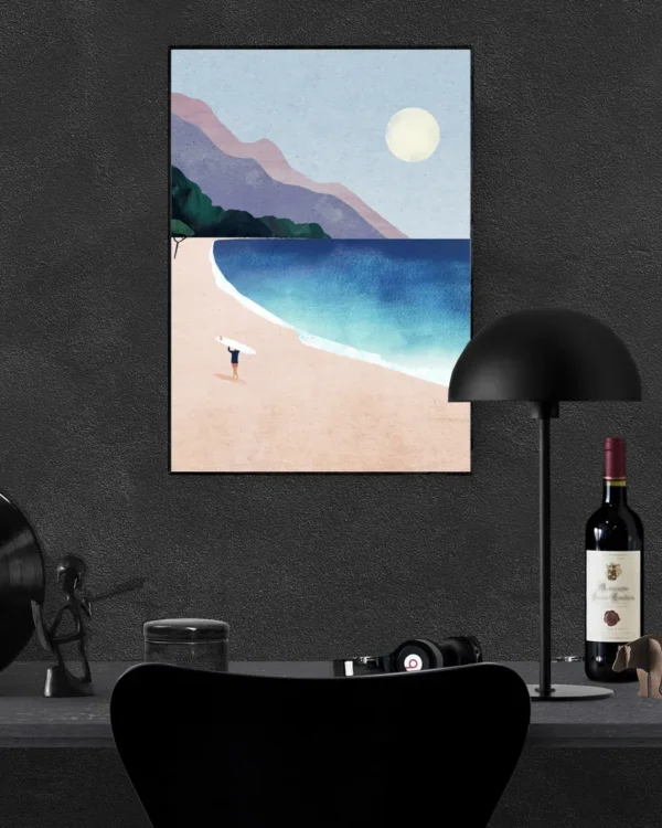 Surf Beach - Poster - Grafisk konst - Ramexempel