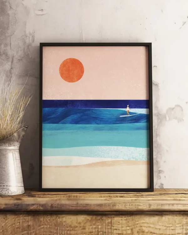 Surf Girl - Poster - Grafisk konst - Ramexempel