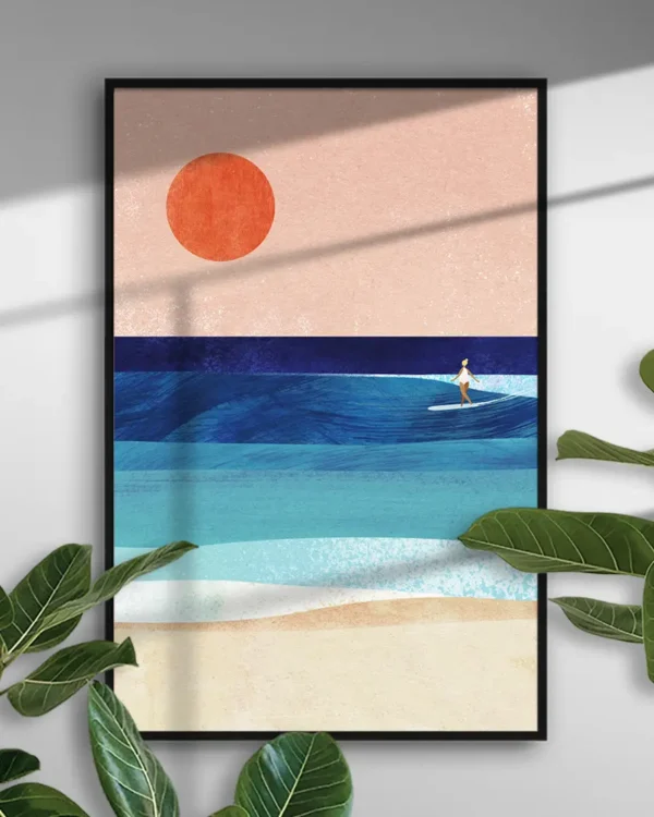 Surf Girl - Poster - Grafisk konst - Ramexempel