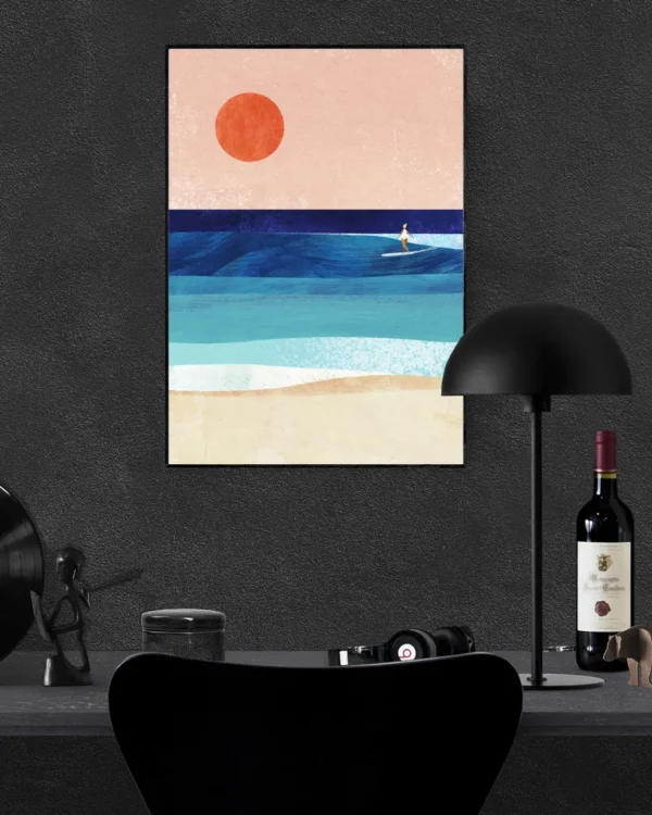 Surf Girl - Poster - Grafisk konst - Ramexempel