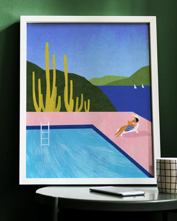 Swimming Pool - Poster - Grafisk konst - Ramexempel