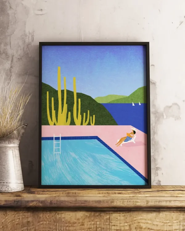 Swimming Pool - Poster - Grafisk konst - Ramexempel