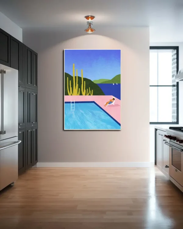Swimming Pool - Poster - Grafisk konst - Ramexempel