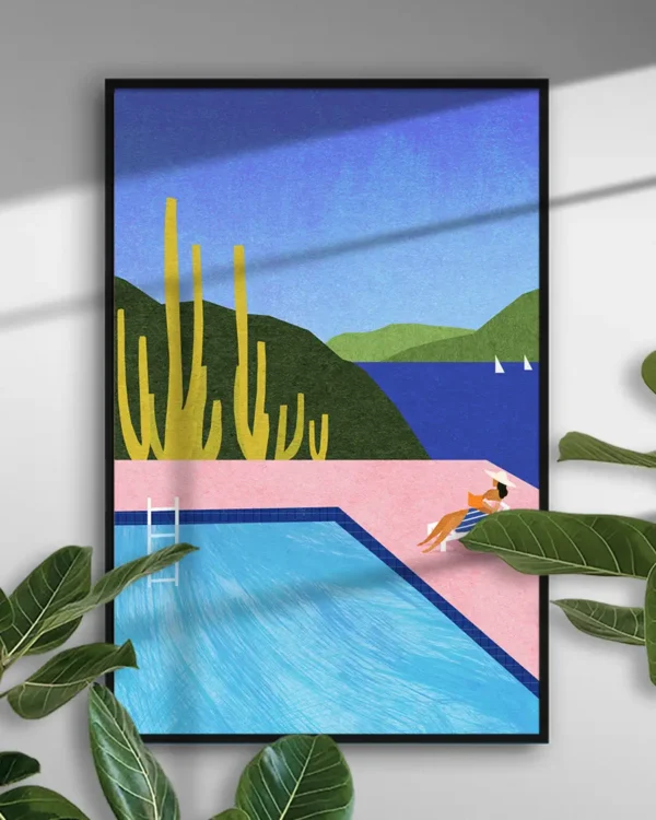 Swimming Pool - Poster - Grafisk konst - Ramexempel