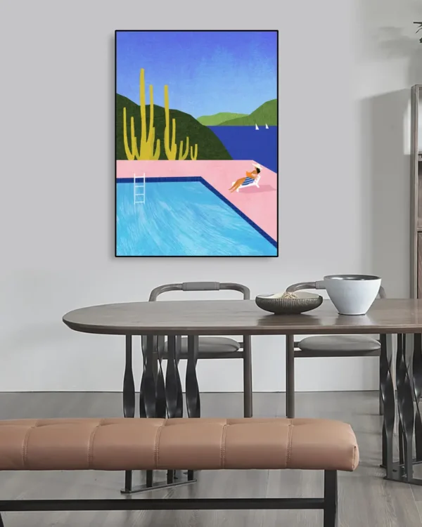Swimming Pool - Poster - Grafisk konst - Ramexempel