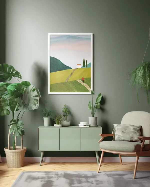 Walking Home - Poster - Grafisk konst - Ramexempel