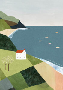 House on the Cliff - Poster - Grafisk konst