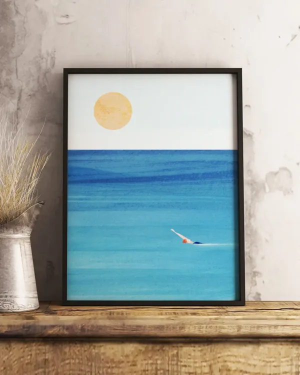 Sea Swim - Poster - Grafisk konst - Ramexempel