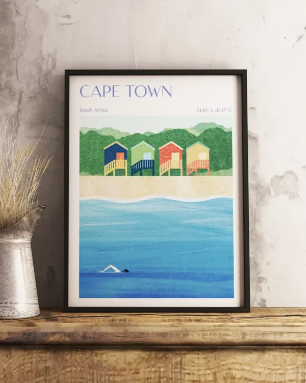 Cape Town, South Africa - Poster - Grafisk konst - Ramexempel