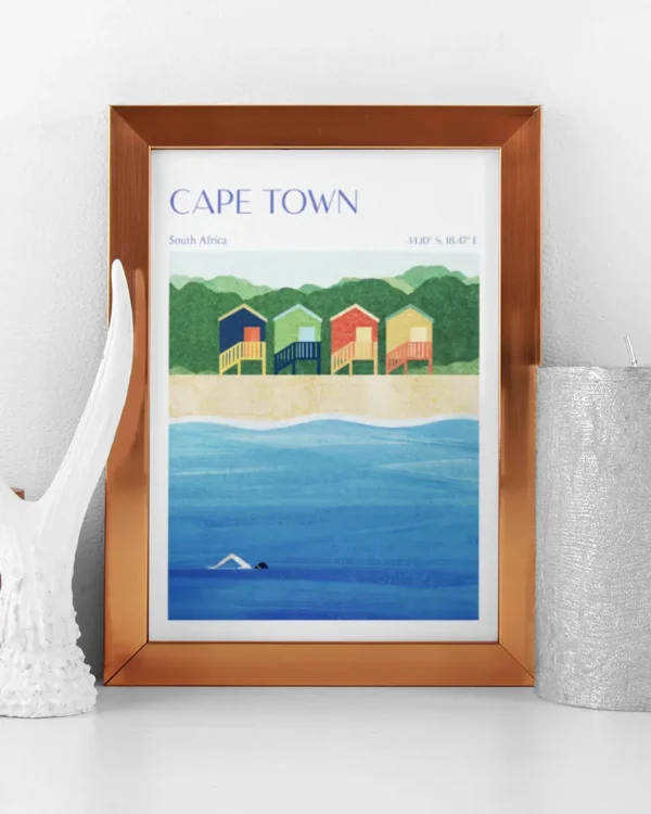 Cape Town, South Africa - Poster - Grafisk konst - Ramexempel