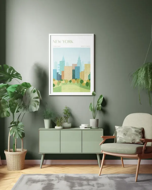 New York, Central Park - Poster - Grafisk konst - Ramexempel