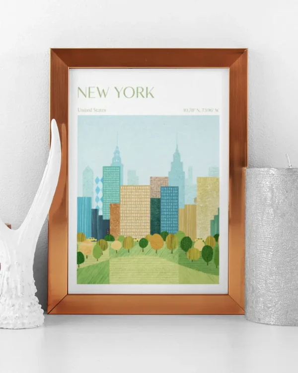 New York, Central Park - Poster - Grafisk konst - Ramexempel