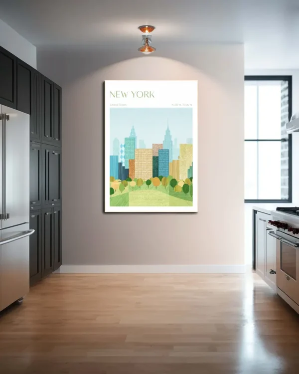 New York, Central Park - Poster - Grafisk konst - Ramexempel