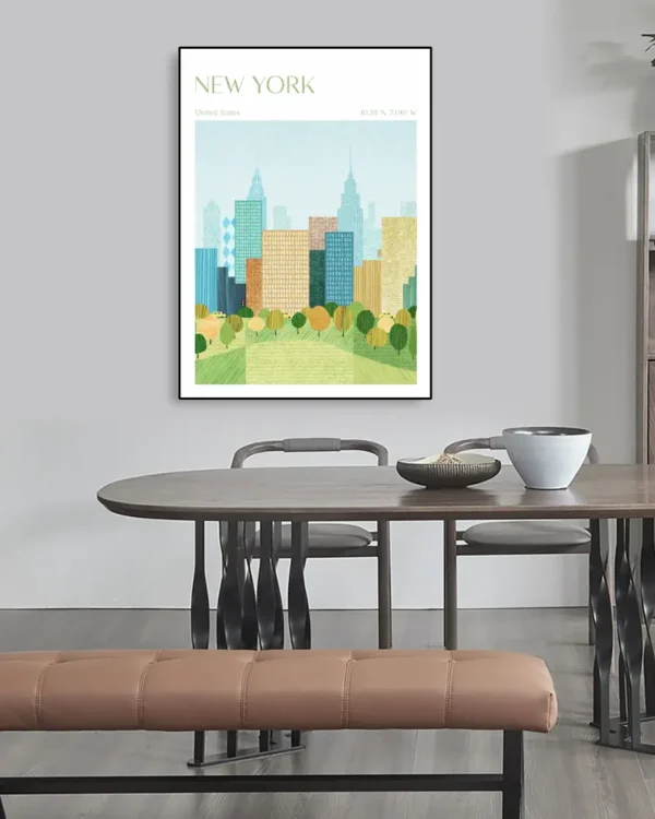 New York, Central Park - Poster - Grafisk konst - Ramexempel