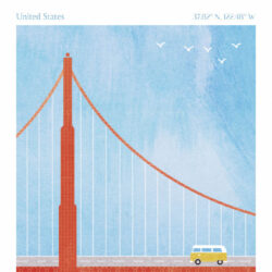 San Francisco, Golden Gate Bridge - Poster - Grafisk konst