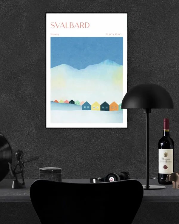 Svalbard, Norge - Poster - Grafisk konst - Ramexempel