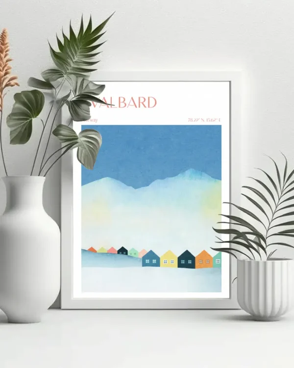 Svalbard, Norge - Poster - Grafisk konst - Ramexempel