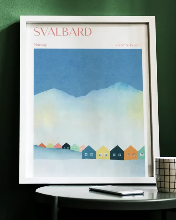 Svalbard, Norge - Poster - Grafisk konst - Ramexempel