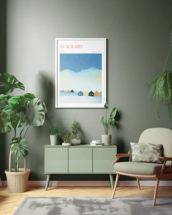 Svalbard, Norge - Poster - Grafisk konst - Ramexempel