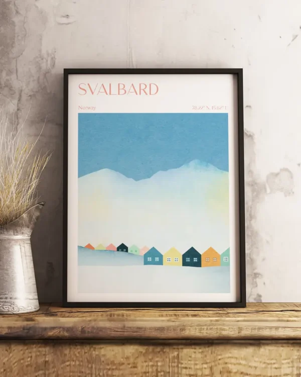 Svalbard, Norge - Poster - Grafisk konst - Ramexempel