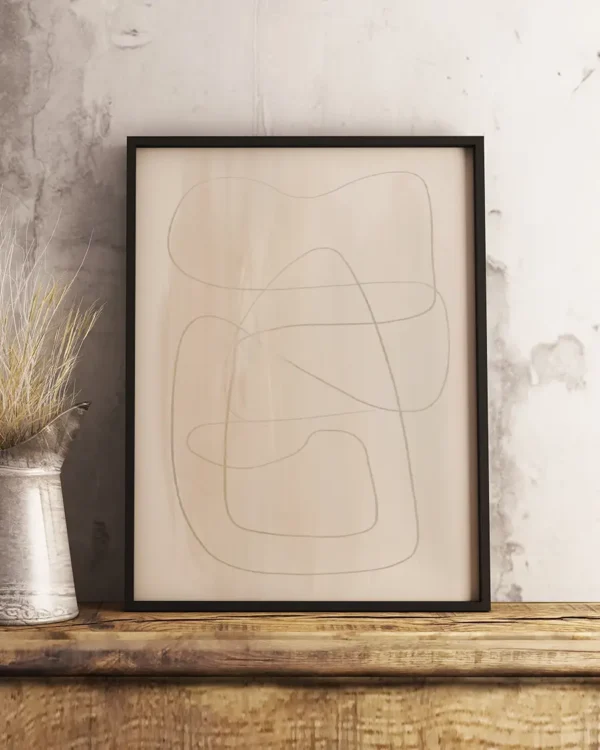Curvy Lines - Poster - Grafisk konst - Ramexempel