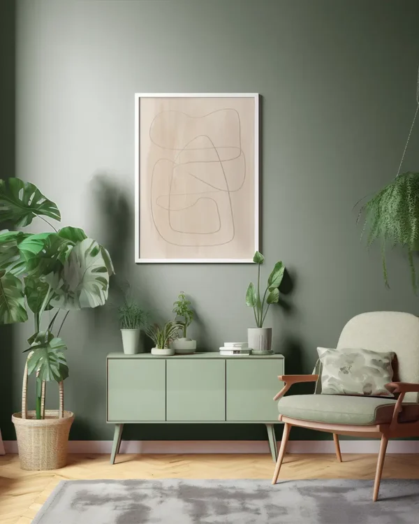 Curvy Lines - Poster - Grafisk konst - Ramexempel