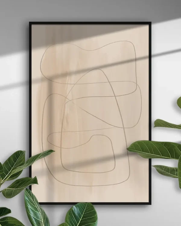 Curvy Lines - Poster - Grafisk konst - Ramexempel