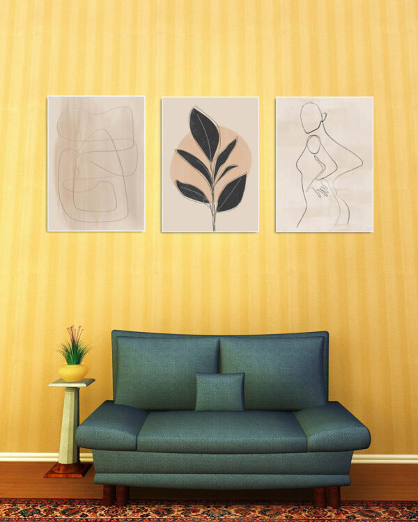 Curvy Lines - Posterserie med tre tavlor