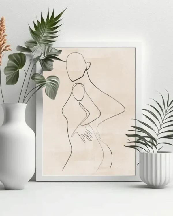 Kroppens poesi - Curvy Lines 1109 - Poster - Grafisk konst - Ramexempel
