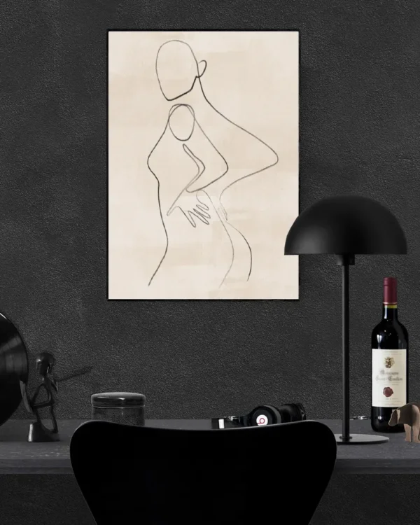 Kroppens poesi - Curvy Lines 1109 - Poster - Grafisk konst - Ramexempel