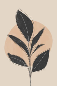Black Abstract Plant - Poster - Grafisk konst
