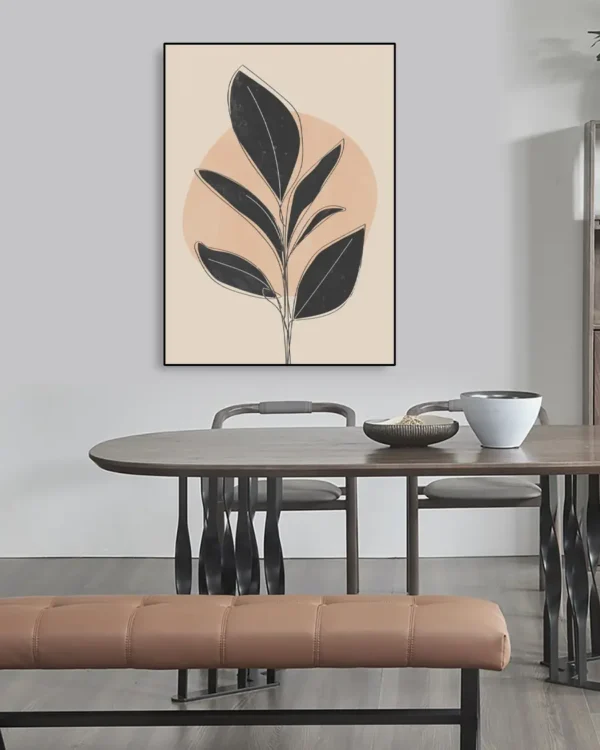 Black Abstract Plant - Poster - Grafisk konst - Ramexempel