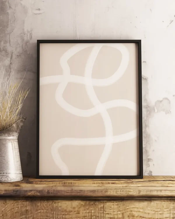 White Brush Stroke Poster No 1 - Poster - Grafisk konst - Ramexempel