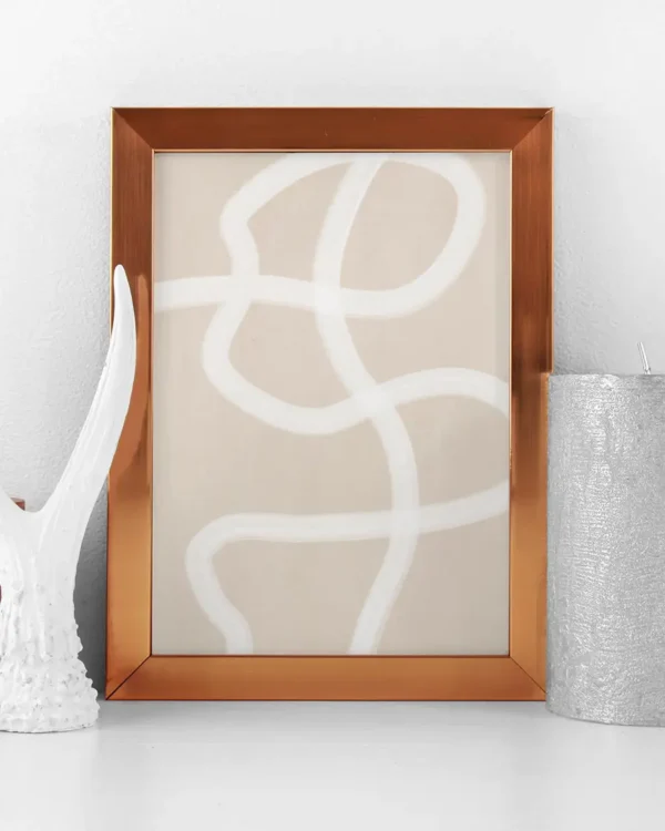 White Brush Stroke Poster No 1 - Poster - Grafisk konst - Ramexempel