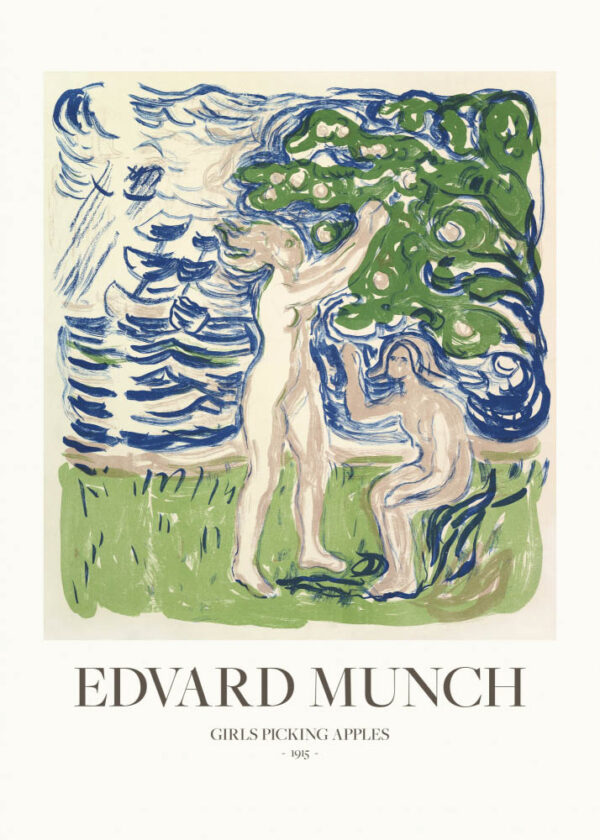 Girls Picking Apples - Edvard Munch - Poster - Klassisk konst