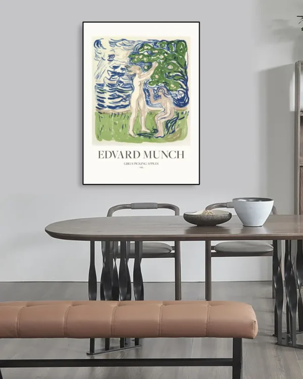 Girls Picking Apples - Edvard Munch - Poster - Klassisk konst - Ramexempel