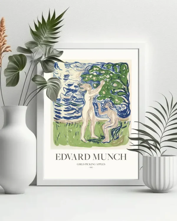 Girls Picking Apples - Edvard Munch - Poster - Klassisk konst - Ramexempel