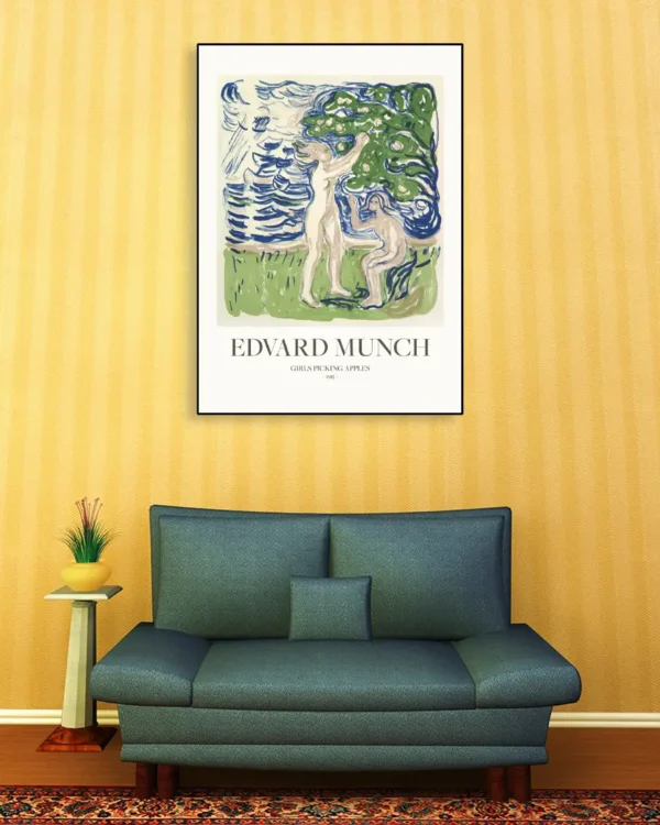 Girls Picking Apples - Edvard Munch - Poster - Klassisk konst - Ramexempel