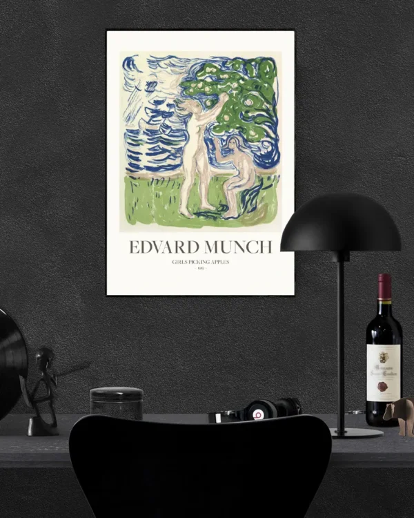 Girls Picking Apples - Edvard Munch - Poster - Klassisk konst - Ramexempel