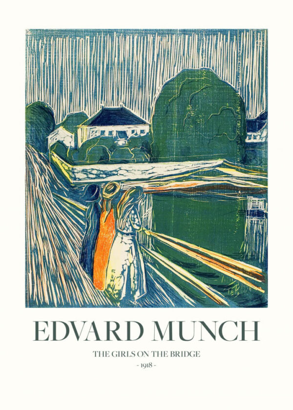 The Girls On The Bridge - Edvard Munch - Poster - Klassisk konst
