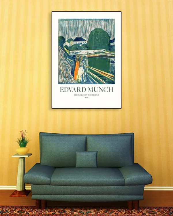 The Girls On The Bridge - Edvard Munch - Poster - Klassisk konst - Ramexempel