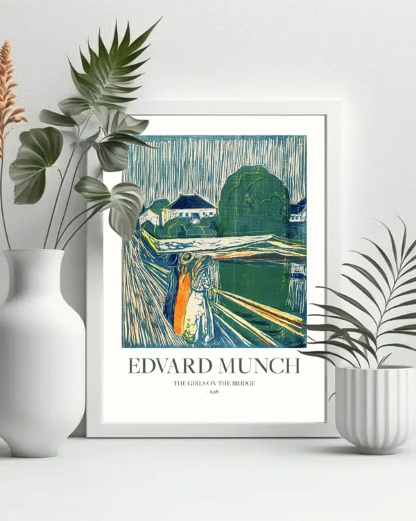 The Girls On The Bridge - Edvard Munch - Poster - Klassisk konst - Ramexempel