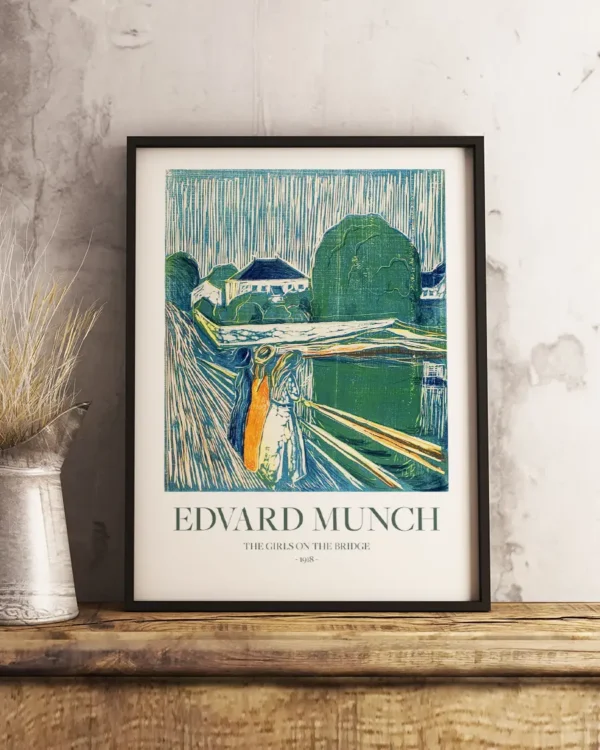 The Girls On The Bridge - Edvard Munch - Poster - Klassisk konst - Ramexempel