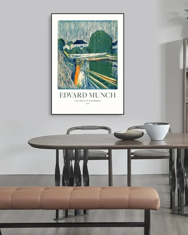 The Girls On The Bridge - Edvard Munch - Poster - Klassisk konst - Ramexempel