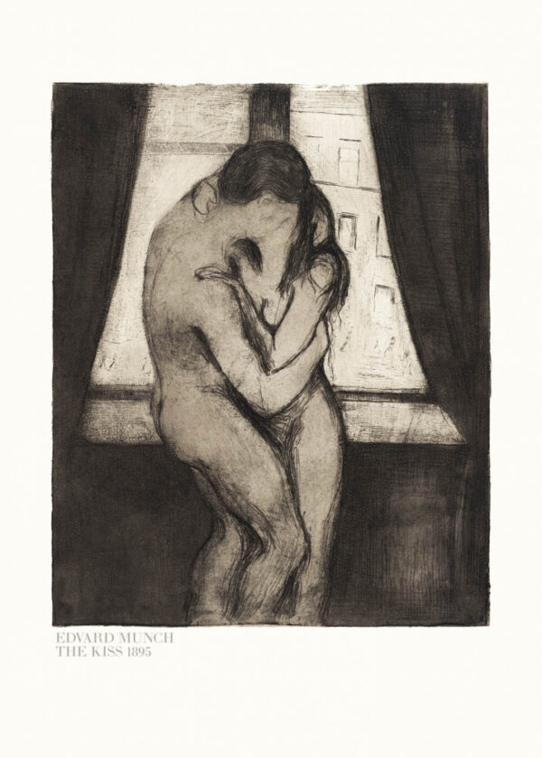 The Kiss 1895 - Edvard Munch - Poster - Klassisk konst