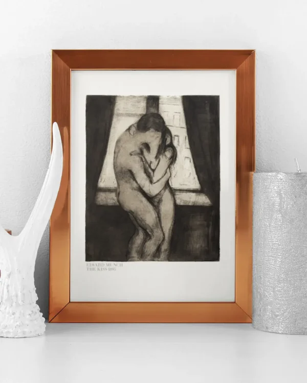 The Kiss 1895 - Edvard Munch - Poster - Klassisk konst - Ramexempel